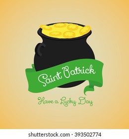 Isolated coin pot on a colored background for patrick's day