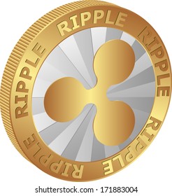 isolated coin of Ripple - cryptocurrency