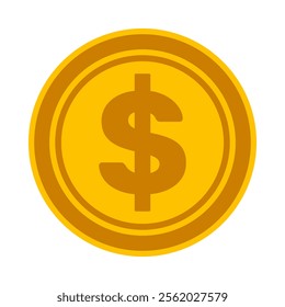 Isolated Coin vector design, Money illustration vector, Finance, Business and Investment graphic elements, Money symbol in Flat style, Editable stock.