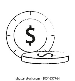 Isolated coins design