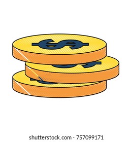 Isolated coins design
