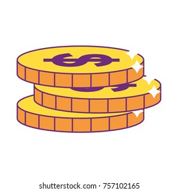 Isolated coins design
