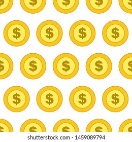 isolated Coins and Dollar sign pattern,vector.