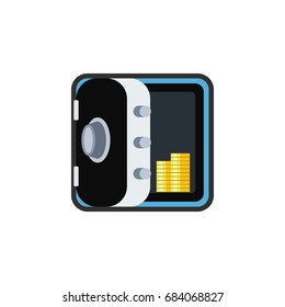 Isolated Coins Flat Icon. Banking Vector Element Can Be Used For Coins, Banking, Strongbox Design Concept.