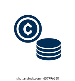 Isolated Coins Icon Symbol On Clean Background. Vector Cash Element In Trendy Style.