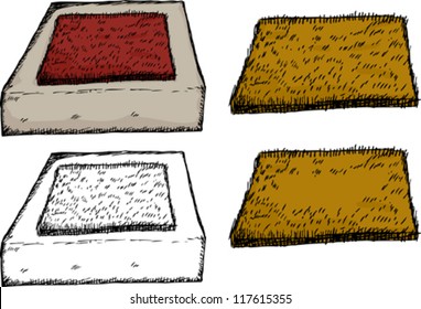 Isolated coir fiber door mats on over white background