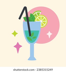 Isolated cokctail glass icon Beverage Vector