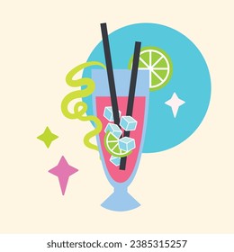 Isolated cokctail glass icon Beverage Vector