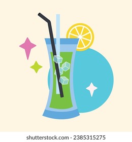 Isolated cokctail glass icon Beverage Vector