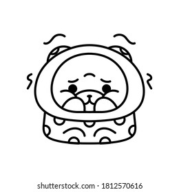 Isolated cold bear kawaii. Emoji of a bear - Vector