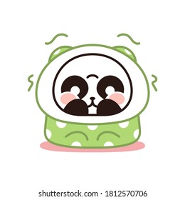 Isolated cold bear kawaii. Emoji of a bear - Vector