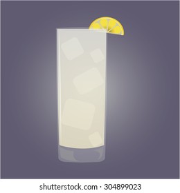 Isolated cold cocktail on a colored background. Vector illustration