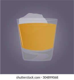 Isolated cold cocktail on a colored background. Vector illustration