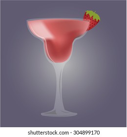 Isolated cold cocktail on a colored background. Vector illustration