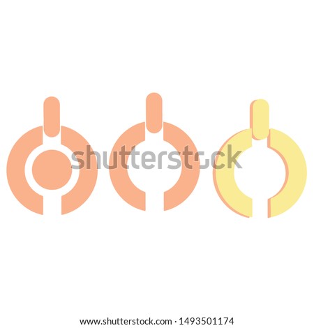 Isolated cold colored start buttom icon. Power on and Power off vector.