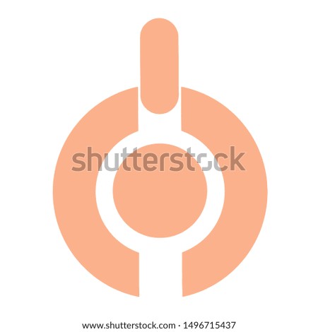 Isolated cold colored start buttom icon. Power on and Power off vector.