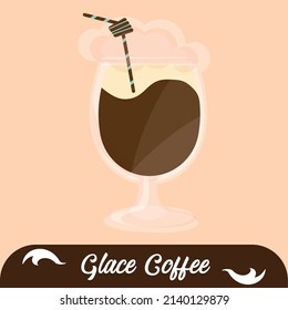 Isolated cold glace coffee drink Vector