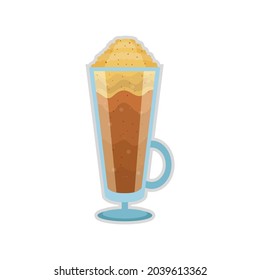 Isolated cold tropical cocktail with a layer of coffee Vector