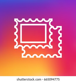 Isolated Collecting Outline Symbol On Clean Background. Vector Stamps Element In Trendy Style.