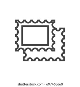 Isolated Collecting Outline Symbol On Clean Background. Vector Stamps Element In Trendy Style.