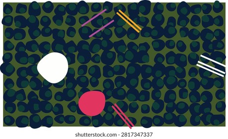 Isolated collection of playful geometric shapes including a circle, triangle, and square, set against a vibrant pixelated background. Perfect for modern design projects.