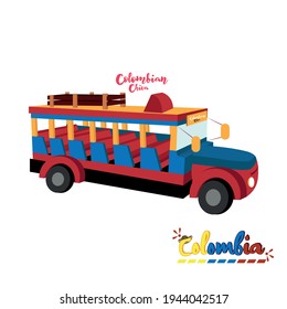 Isolated colombian chiva bus. Colombian culture - Vector illustration