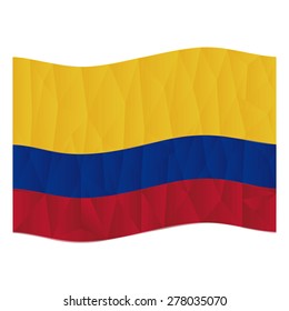 Isolated colombian flag on a white background. Low Poly vector illustration