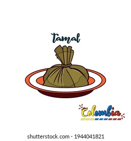 Isolated Colombian Tamale. Colombian Culture - Vector Illustration