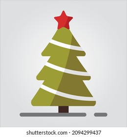 Isolated Color Christmas Tree Scalable Vector Graphic