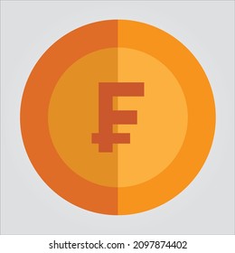 Isolated Color Currency Franc Scalable Vector Graphic