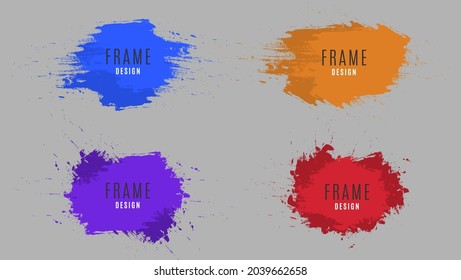 Colores Aislados Editables, Conjunto De Plantilla Mínima De Cartel De Marco De Textura Grunge