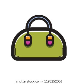 isolated color hand bag vector drawing