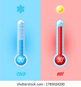 Isolated color logo thermometer icons on background. Vector weather infographics.