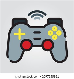 Isolated Color Outline Game Controller Scalable Vector Graphic