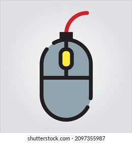 Isolated Color Outline Mouse Scalable Vector Graphic