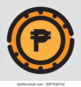 Isolated Color Outline Peso Scalable Vector Graphic