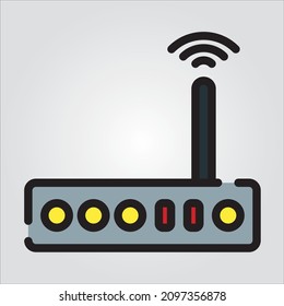 Isolated Color Outline Router Scalable Vector Graphic