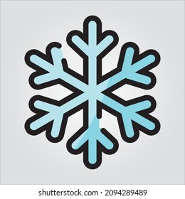 Isolated Color Outline Snowflake Scalable Vector Graphic
