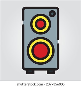 Isolated Color Outline Speaker Scalable Vector Graphic