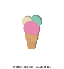 Isolated colored 3d ice cream icon Vector