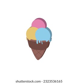 Isolated colored 3d ice cream icon Vector