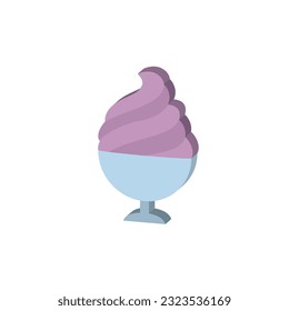 Icono de helado 3d de color aislado Vector