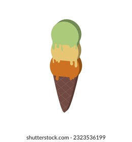 Isolated colored 3d ice cream icon Vector