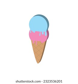 Isolated colored 3d ice cream icon Vector