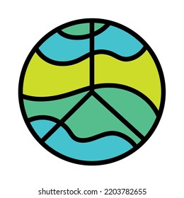 Isolated colored 60s groovy surreal peace symbol Vector