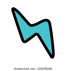 Isolated colored 60s groovy thunder emote graffiti Vector