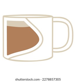 Icono de taza de café abstracta de color aislado Vector