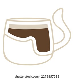Isolated colored abstract coffee cup icon Vector