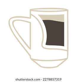 Abstrakte Kaffeetassen-Ikone einzeln, Vektorsymbol