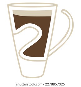 Isolated colored abstract coffee cup icon Vector